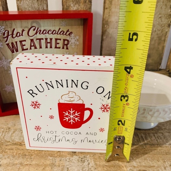 3 Pieces: Cocoa Bar Set for Tiered Trays: Mug, 2 Word Block Signs - Picture 9 of 10